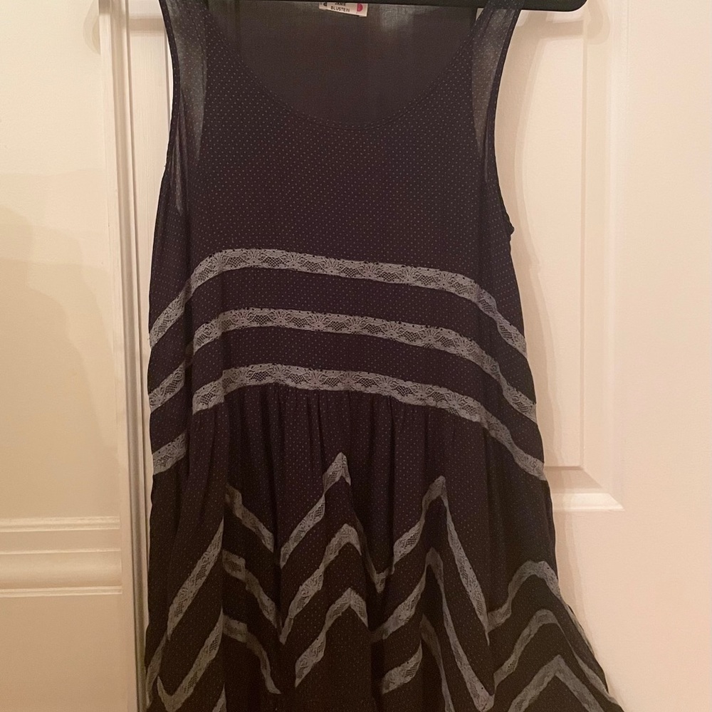 Free People Black & Grey Polka Dot Dress
